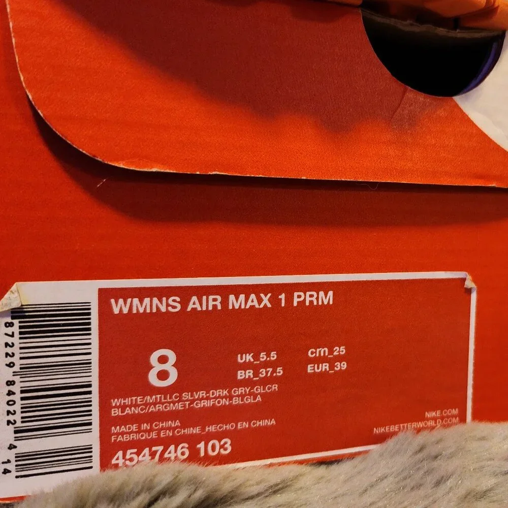 *NIB* Womens Nike Air Max 1 Prm W8, M/ Y6.5 - Picture 11 of 11